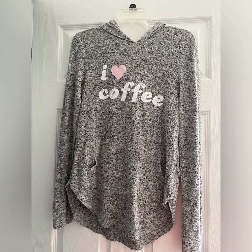 Oversized “I love coffee” sweatshirt with front pocket. Size small- women’s